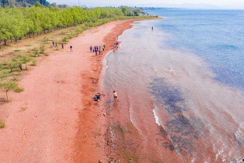 初代网红沙滩照图片,时光印记中的青春风采